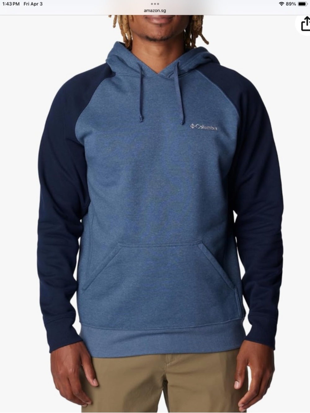 Columbia Men's Hart Mountain II Hoodie, Dark Mountain Heather/Navy M